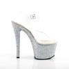 Pleaser - SKY308LG Sandale à bride à la cheville, Pole dance chaussures - Chaussures de pole dance - Couleur argent/Transparent Product image
